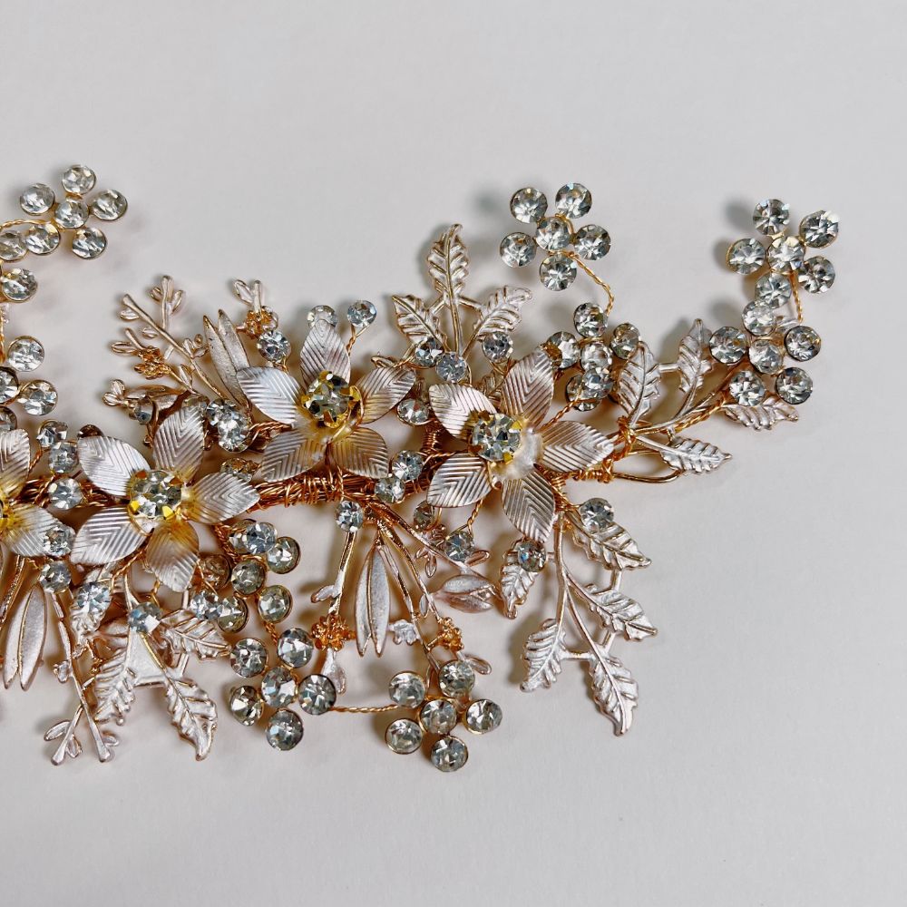 【ヘッドドレス】Gold Crystal Vineヘッドドレス 【結婚式 ヘアアクセサリー】