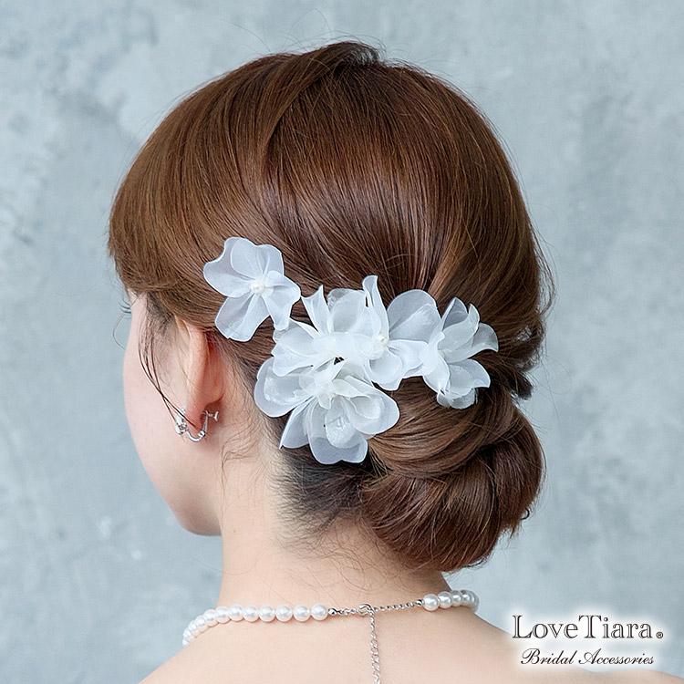 オーガンジーフラワーヘアピン5本セット（H-182） – 結婚式準備サイトCORDY