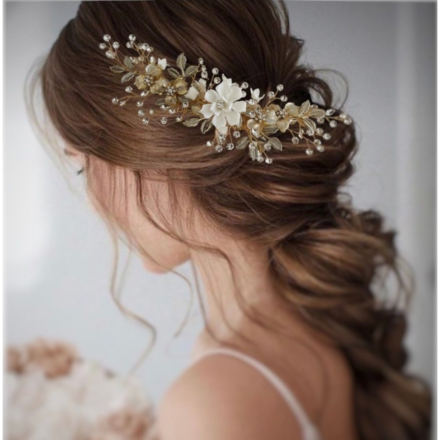 【ヘッドドレス】ブライダルヘッドドレス ボンネ コーム 髪飾り H13 【結婚式 ヘアアクセサリー】