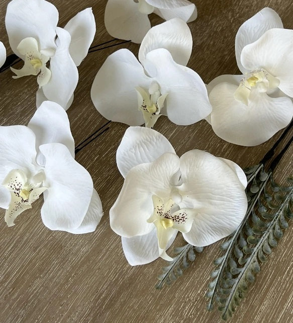 ヘッドピース 和装 成人式 髪飾り【胡蝶蘭オフホワイト10p】 【結婚式 和装 アクセサリー】