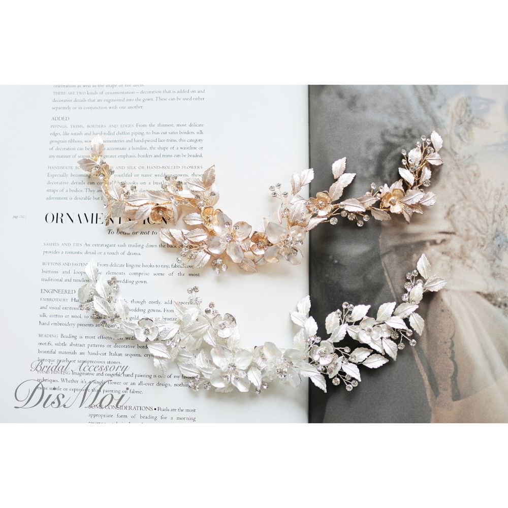 【ヘッドドレス】silver/gold ~ブライダルヘッドドレス~ ≪HD-23≫ 【結婚式 ヘアアクセサリー】
