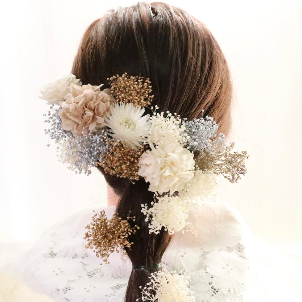 髪飾り クスートン【ヘアアクセサリー 花 ドライフラワー プリザーブド 】 【結婚式 和装 アクセサリー】
