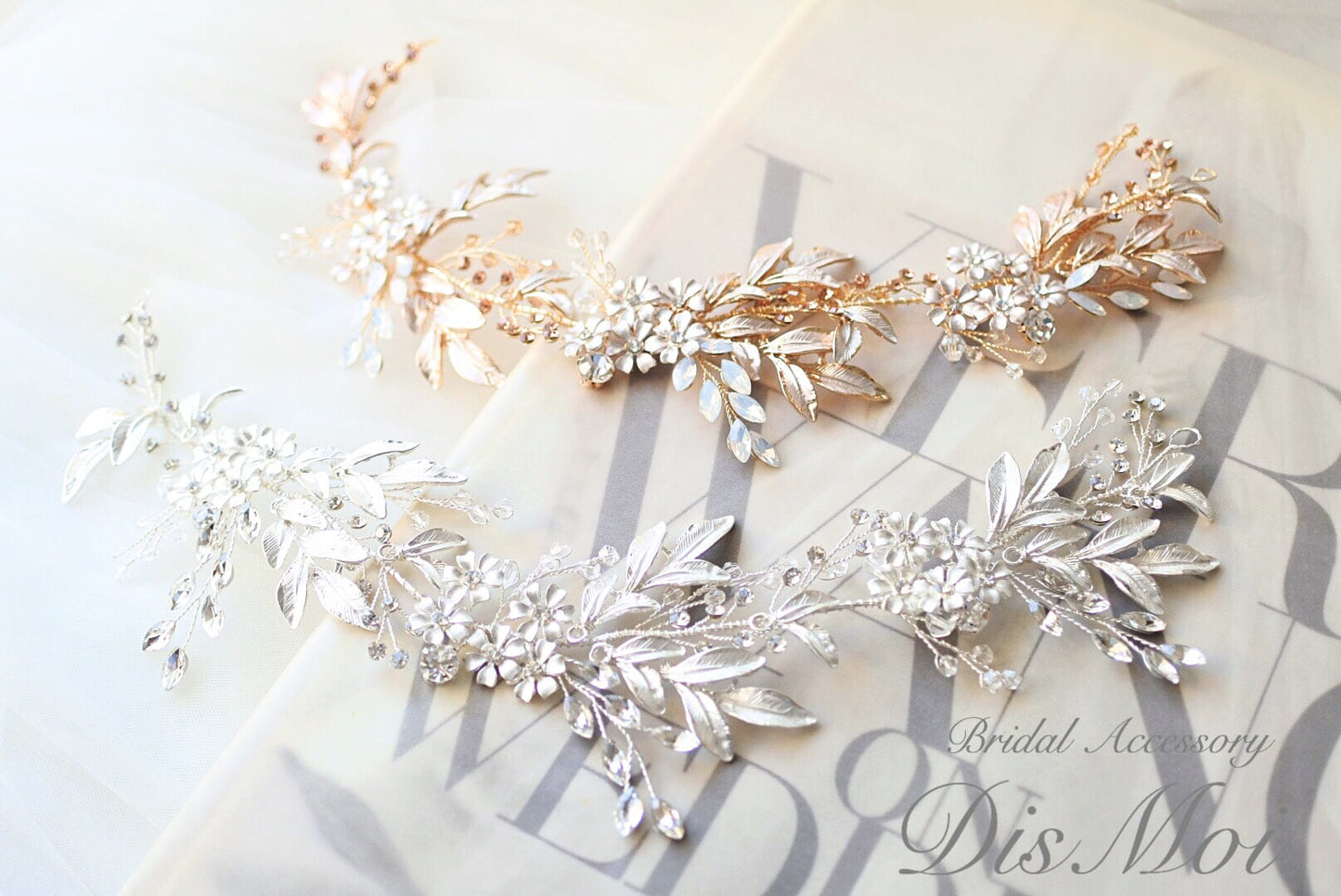 【ヘッドドレス】小枝アクセサリー silver/gold ~ブライダルヘッドドレス~ ≪HV-07≫ 【結婚式 ヘアアクセサリー】