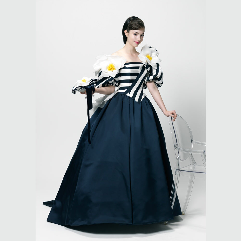 紺白芙蓉 【結婚式 カラードレス オーダーメイド】