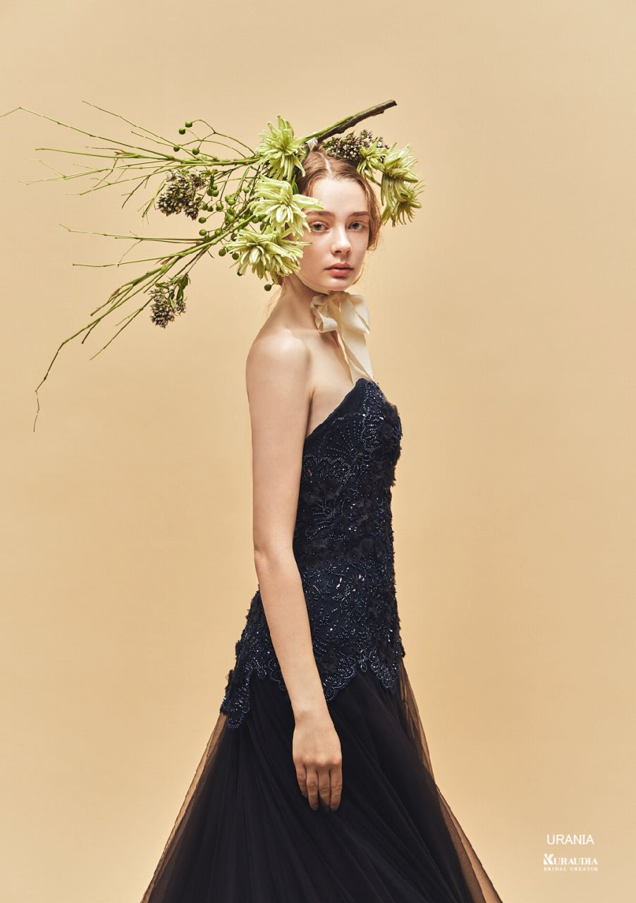 IM-0025 URANIA Navy【結婚式 カラードレス レンタル】