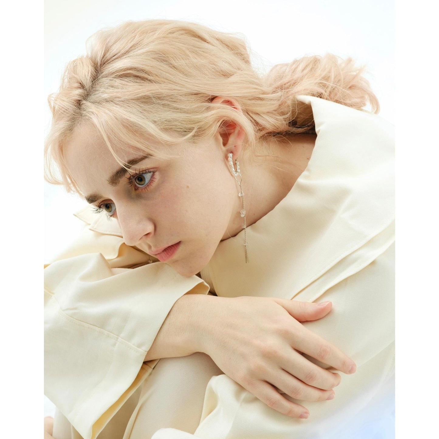 silver crystal chain