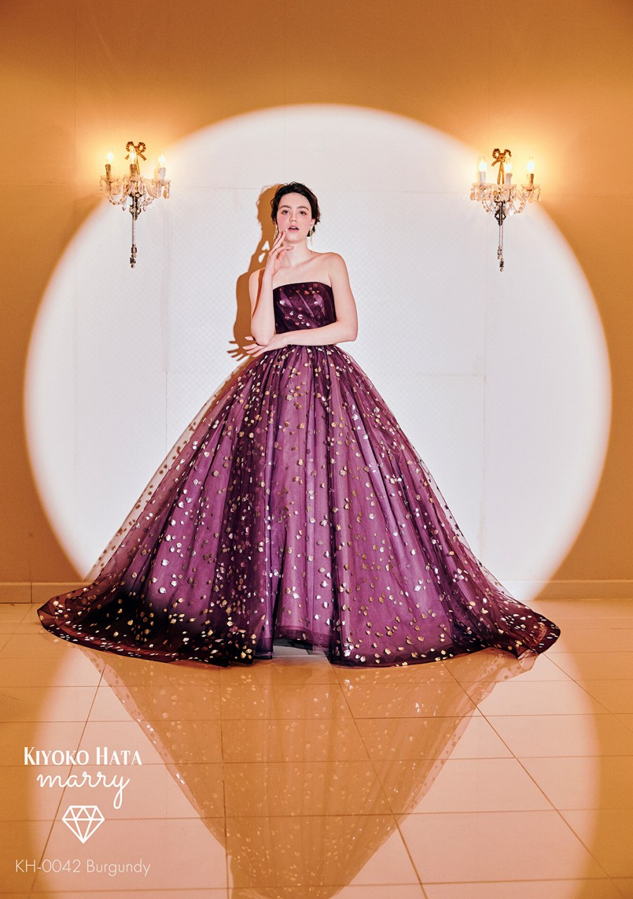 KH-0042 Burgundy【結婚式 カラードレス レンタル】