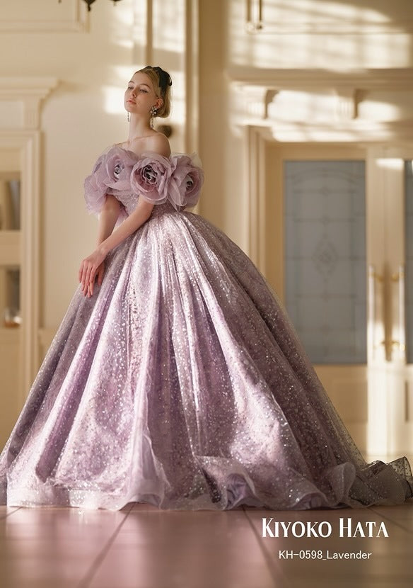KH-0598ラベンダー【結婚式 カラードレス レンタル】
