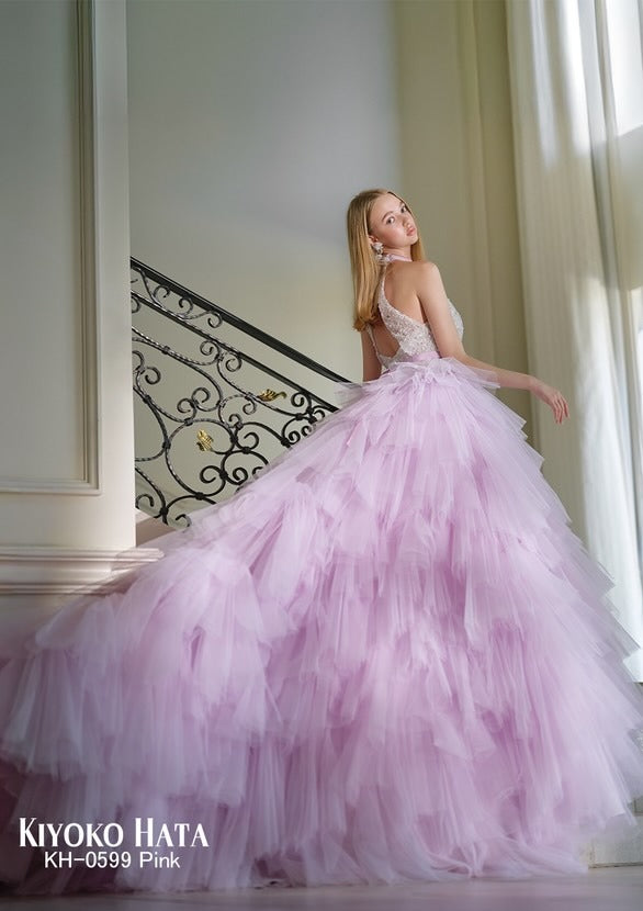 KH-0599ピンク【結婚式 カラードレス レンタル】