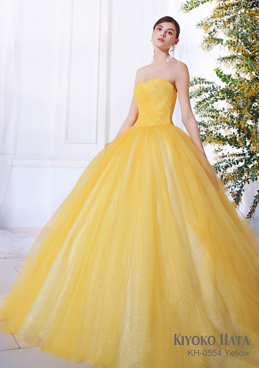 KH-0554 Yellow【結婚式 カラードレス レンタル】