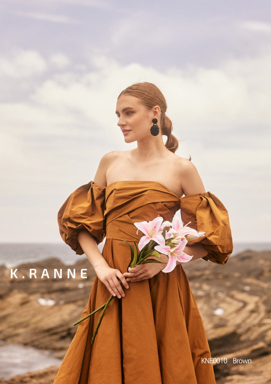 KNE0010 Brown【結婚式 カラードレス レンタル】