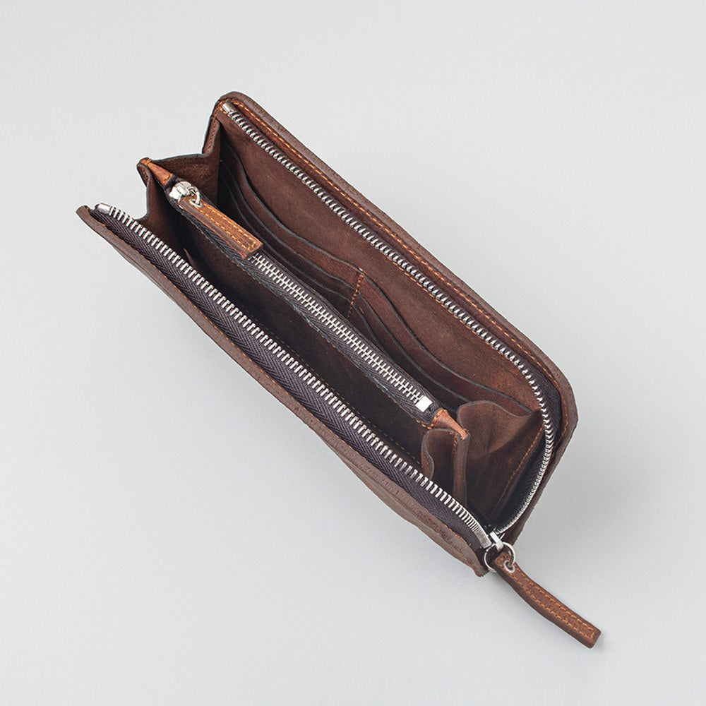 ハーフジップ長財布 NATURAL KVP DAVIS 【結婚式 引き出物 ギフト】