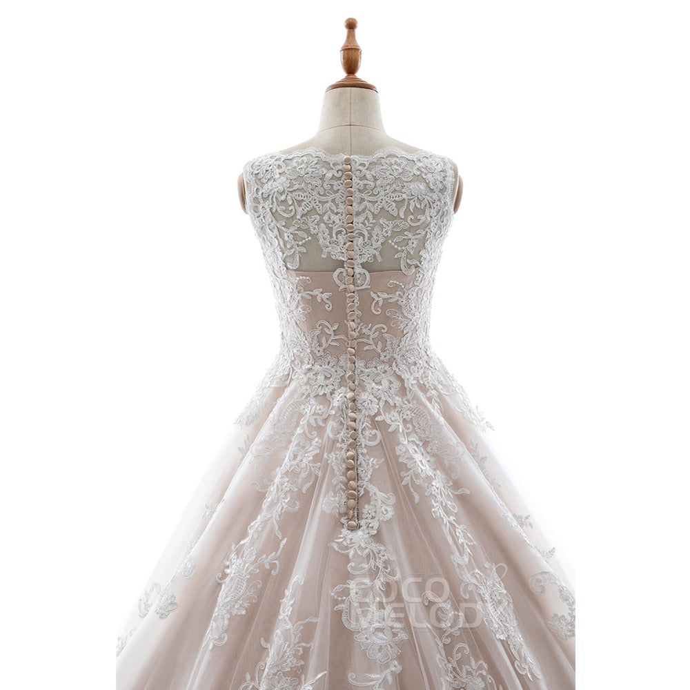 LD5565 ソフトチュール Vネック ウェディングドレス 【ウェディングドレス オーダーメイド】