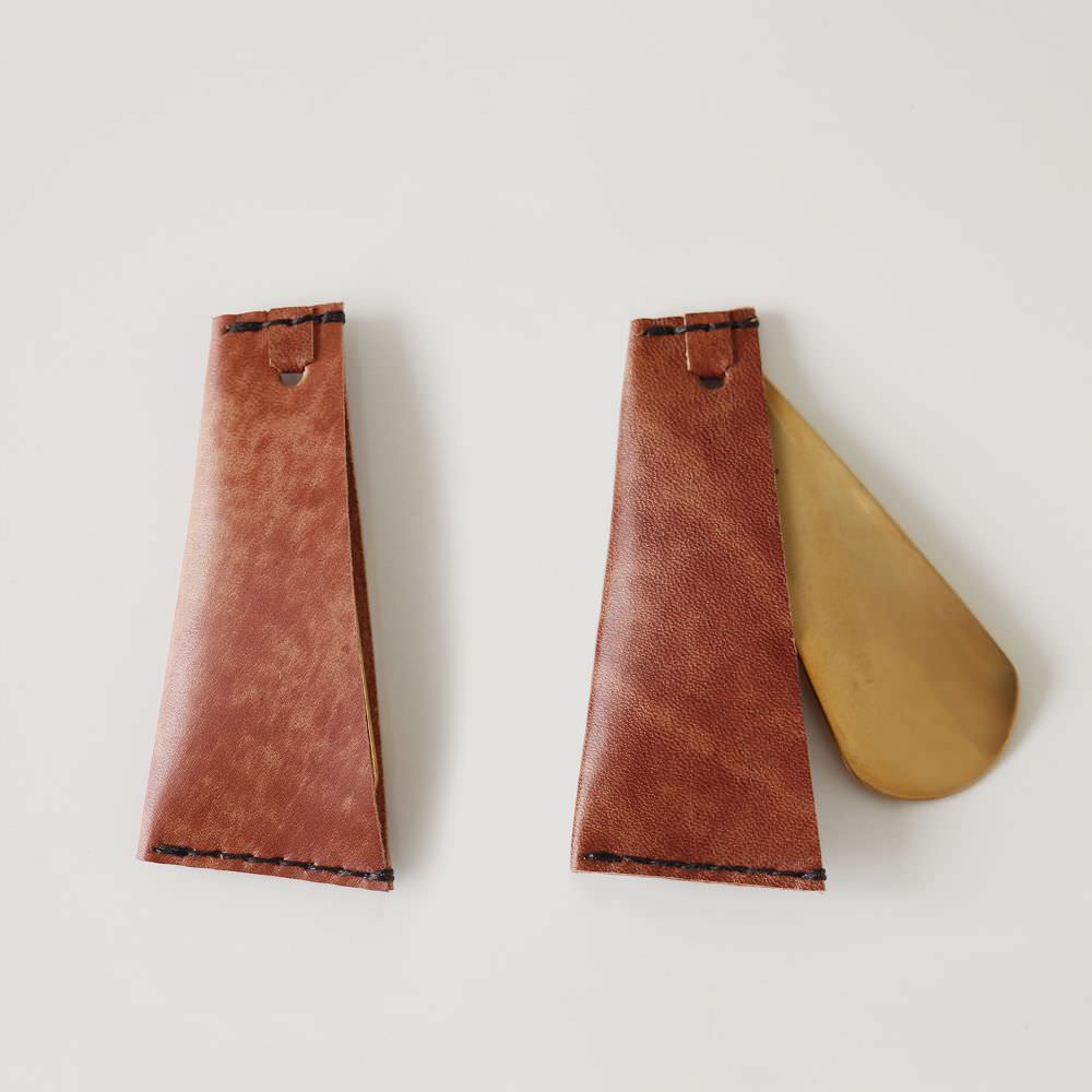 アンティークブラウン” 靴べら “革×真鍮” KAKURA【結婚式 引き出物