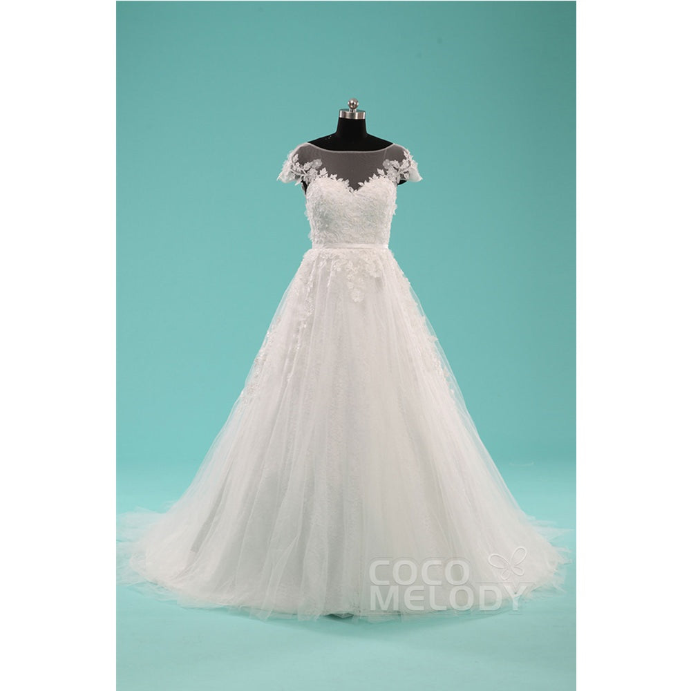 LWAT14014 ソフトチュール ボートネック ウェディングドレス 【ウェディングドレス オーダーメイド】