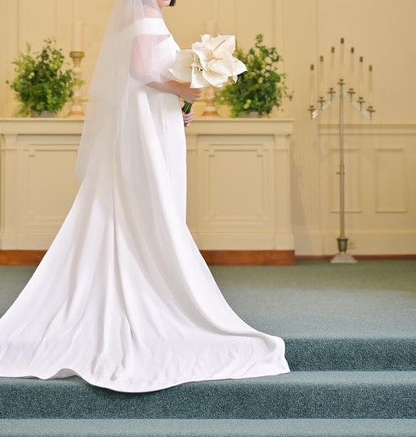 マント付きスレンダードレス 【ウェディングドレス オーダーメイド】