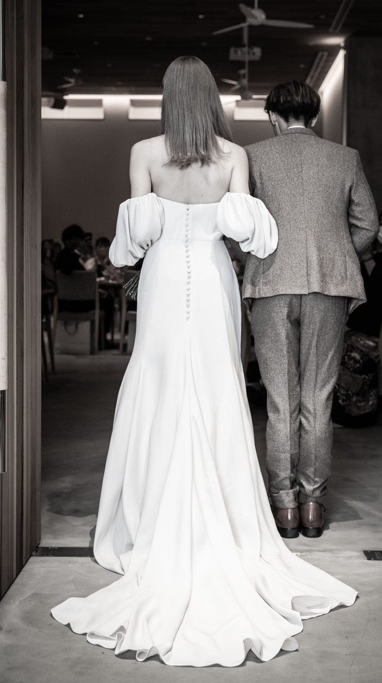 2種袖の2WAYドレス 【ウェディングドレス オーダーメイド】