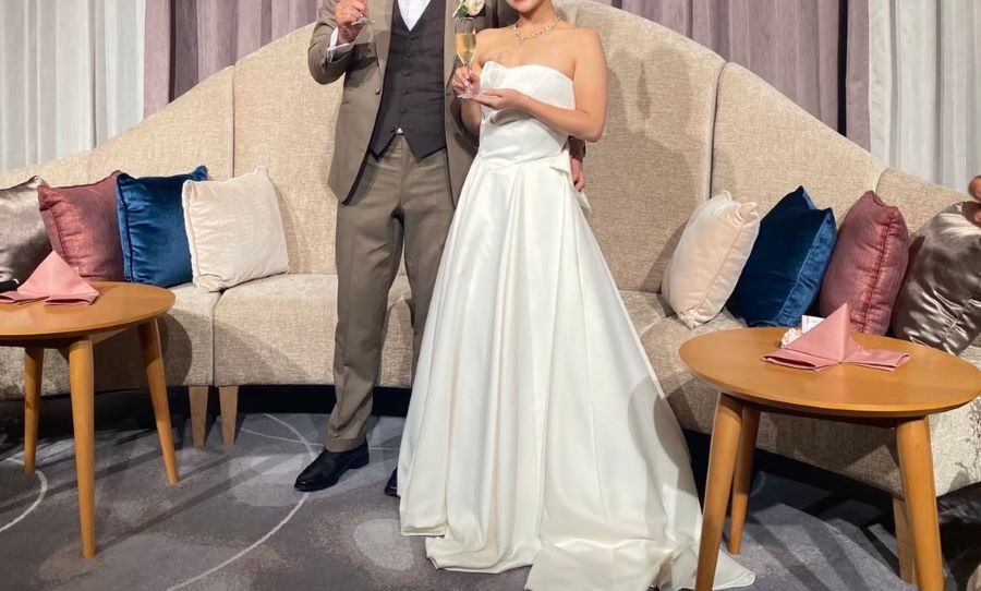 ビッグリボンにボレロのドレス 【ウェディングドレス オーダーメイド