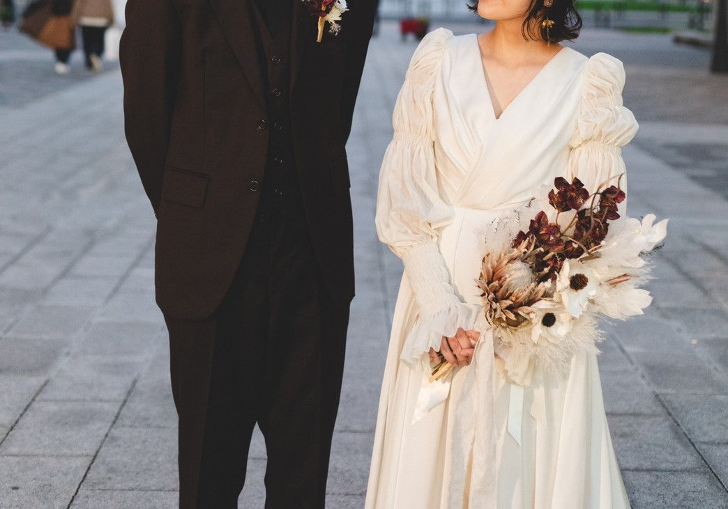 とろみサラレのドレープドレス 【ウェディングドレス オーダーメイド】