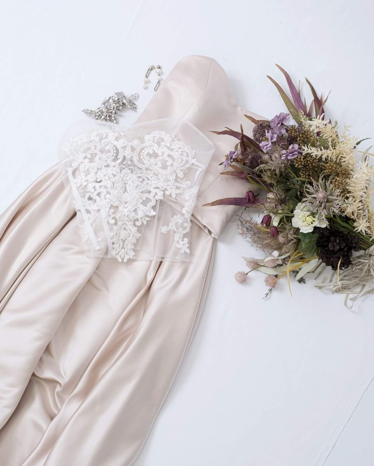 サイズ/カラー 選べる!【 タックスカート セパレート ドレス 】 【結婚