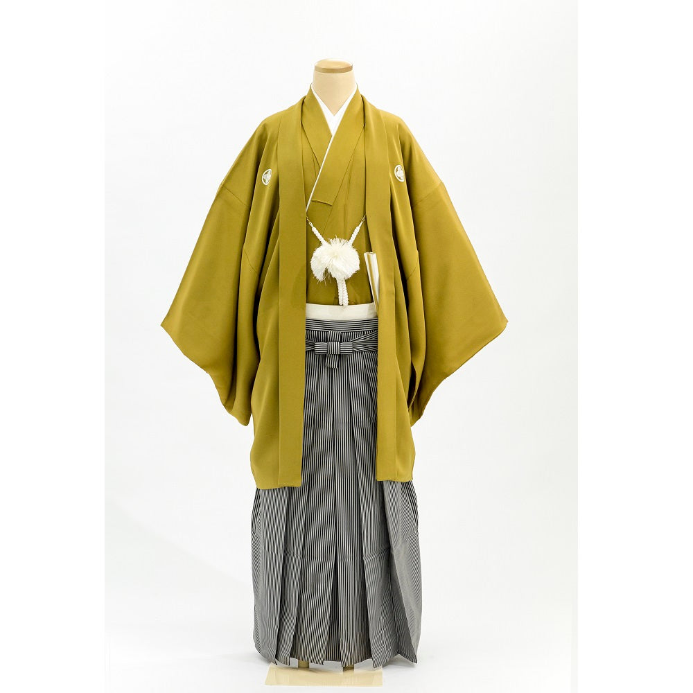 色紋服/カラシ 【結婚式 和装 紋服 レンタル】