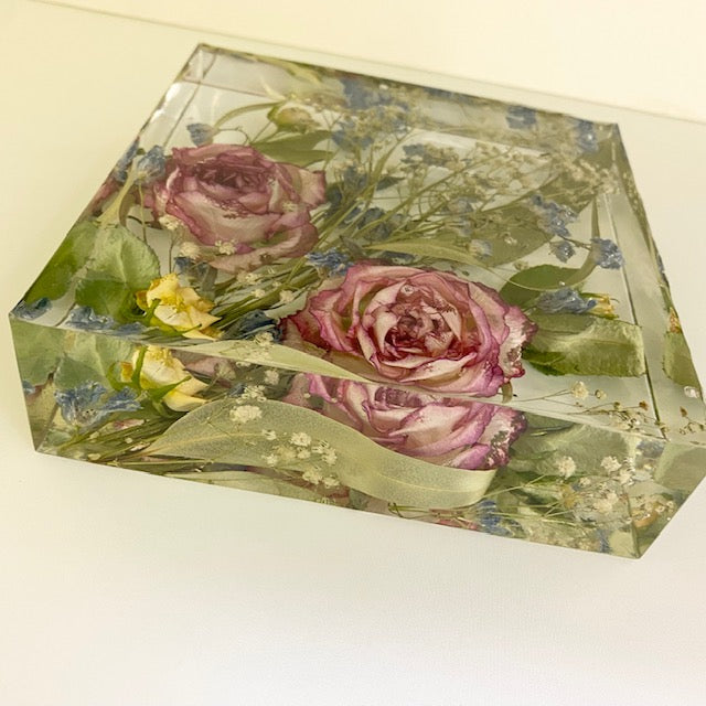 【ブーケ保存】レジンアート・スクエア 【結婚式 フラワー ブーケ保存 アフターブーケ】