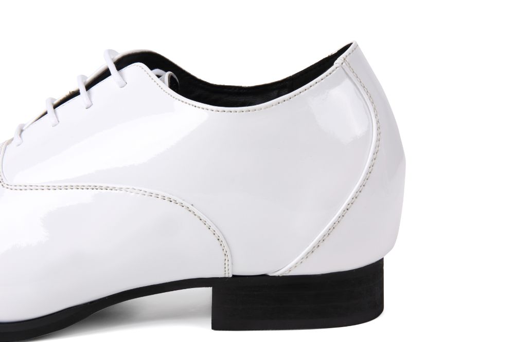 ストレートチップ/3cmヒール/ホワイトエナメル 【結婚式 メンズ シューズ】