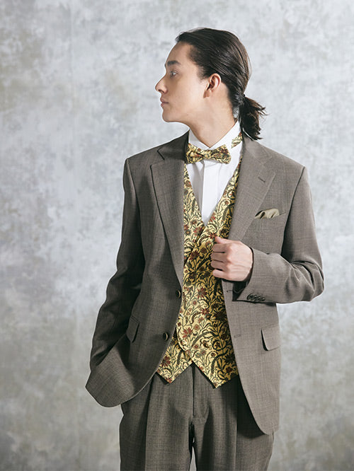 NOA3023-beige チェンジベスト&タイ【結婚式 メンズ小物 オーダー