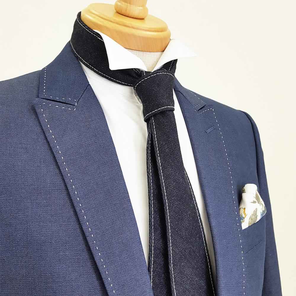 デニムネクタイ/せとうちブルーホワイトステッチ】ROBE DE SETOUCHI デニムネクタイ/せとうちブルーホワイトステッチ】ROBE DE SETOUCHI