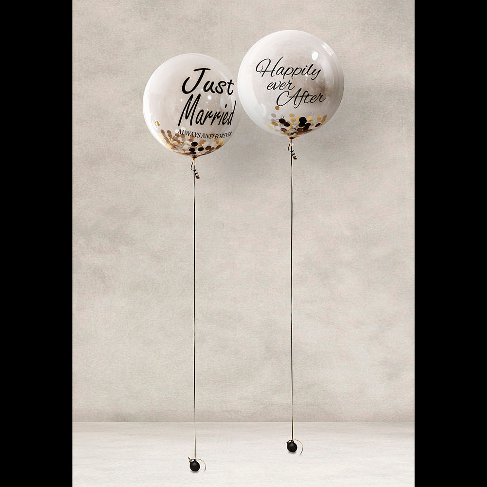 メッセージバルーン(コンフェッティタイプ)2球セット 【結婚式 ウェルカムグッズ バルーン】