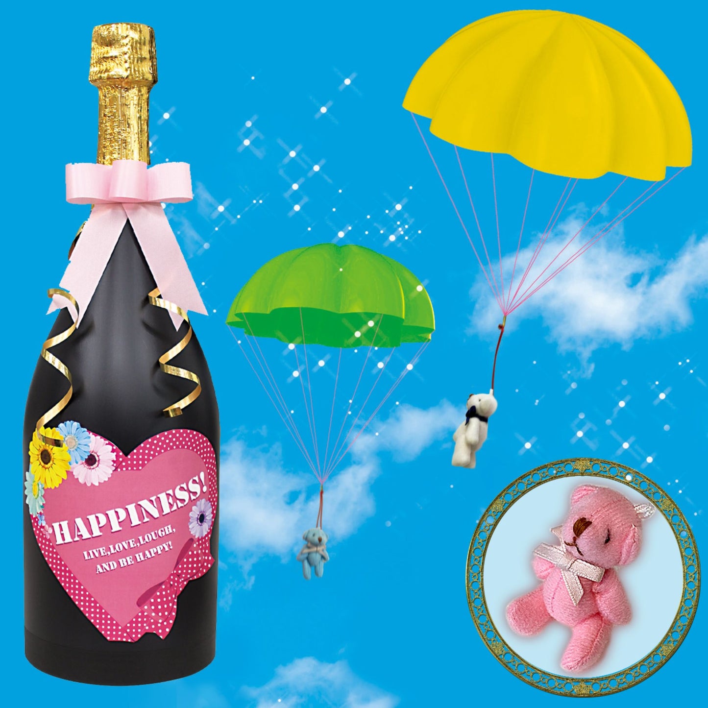 パラシュートボトル 2本セット 【結婚式 その他ウェルカムグッズ】