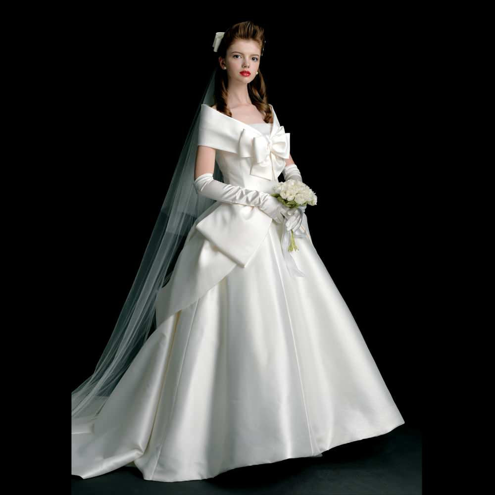 リボン ウエディングドレス CanCanモデル kaene公式オンラインストア サテンリボンドレス / 100855 ホワイト