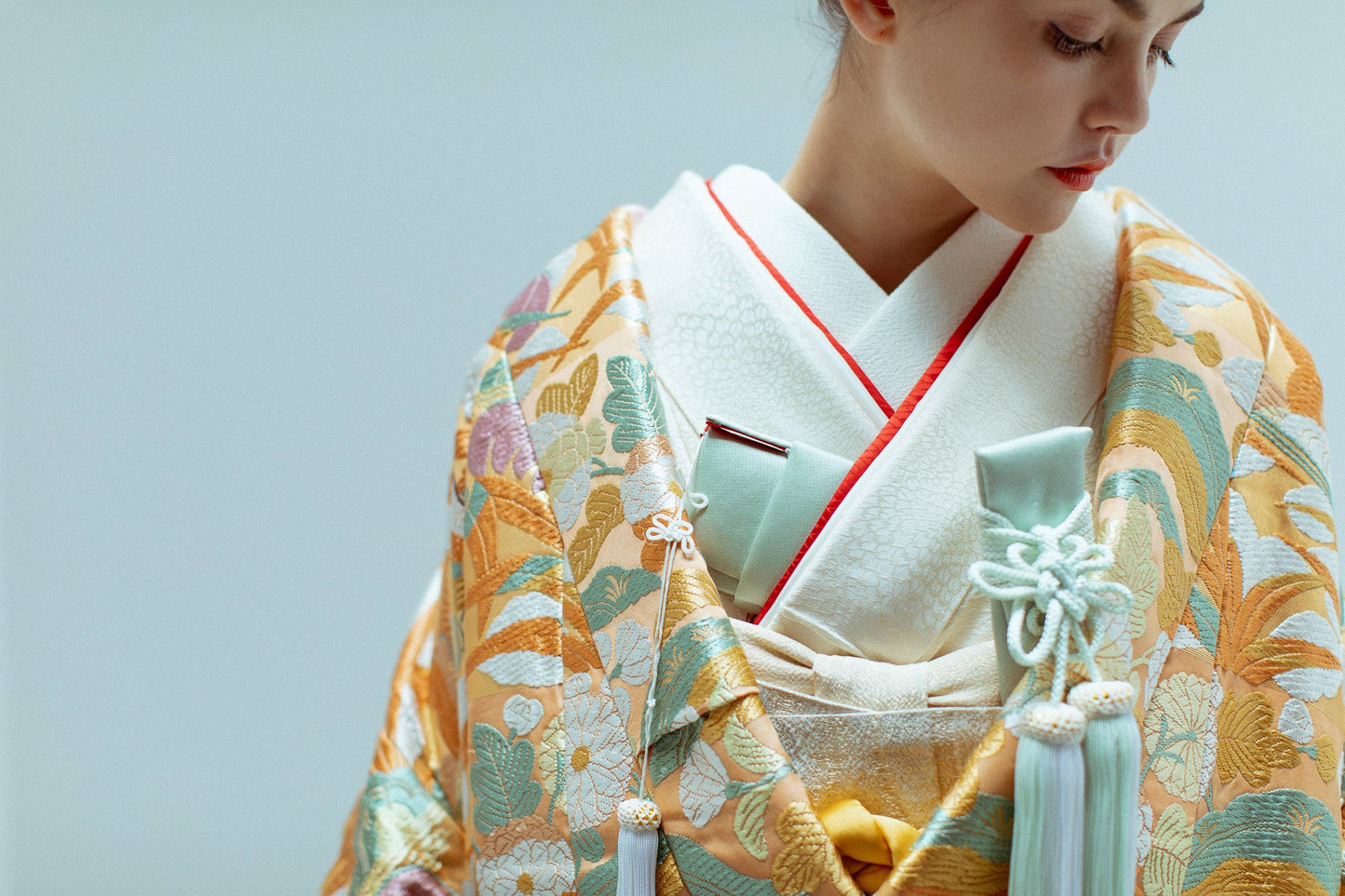 花葉色菊芦水鳥紋【結婚式 和装 色打掛 レンタル】