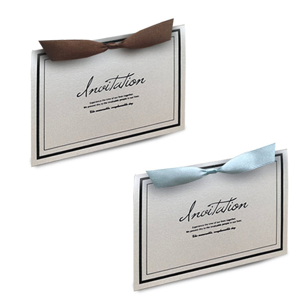 【結婚式 招待状】リュボン アイボリー(印刷込み)【結婚式 ペーパー 招待状】