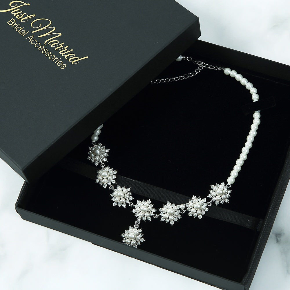 【ネックレス】pearl motifネックレス/ブライダルアクセサリー 【結婚式 ネックレス】