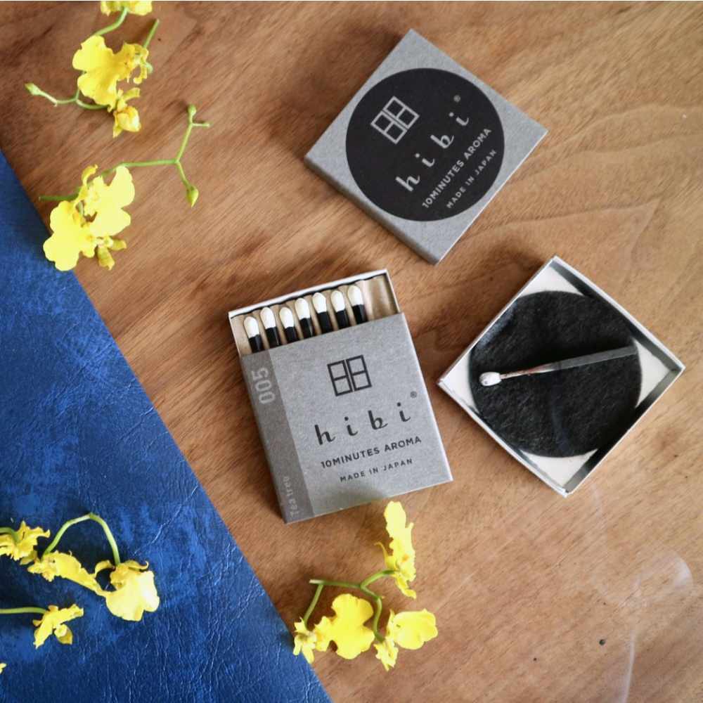 【プチギフト・プレゼント・お香マッチ】hibi レギュラーボックス(8本入り/専用マット付) ティーツリー 【結婚式 プチギフト 雑貨】