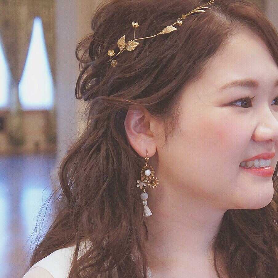 【ピアス】ワイルドフラワータッセルピアス/ブライダルアクセサリー 【結婚式 ピアス イヤリング】