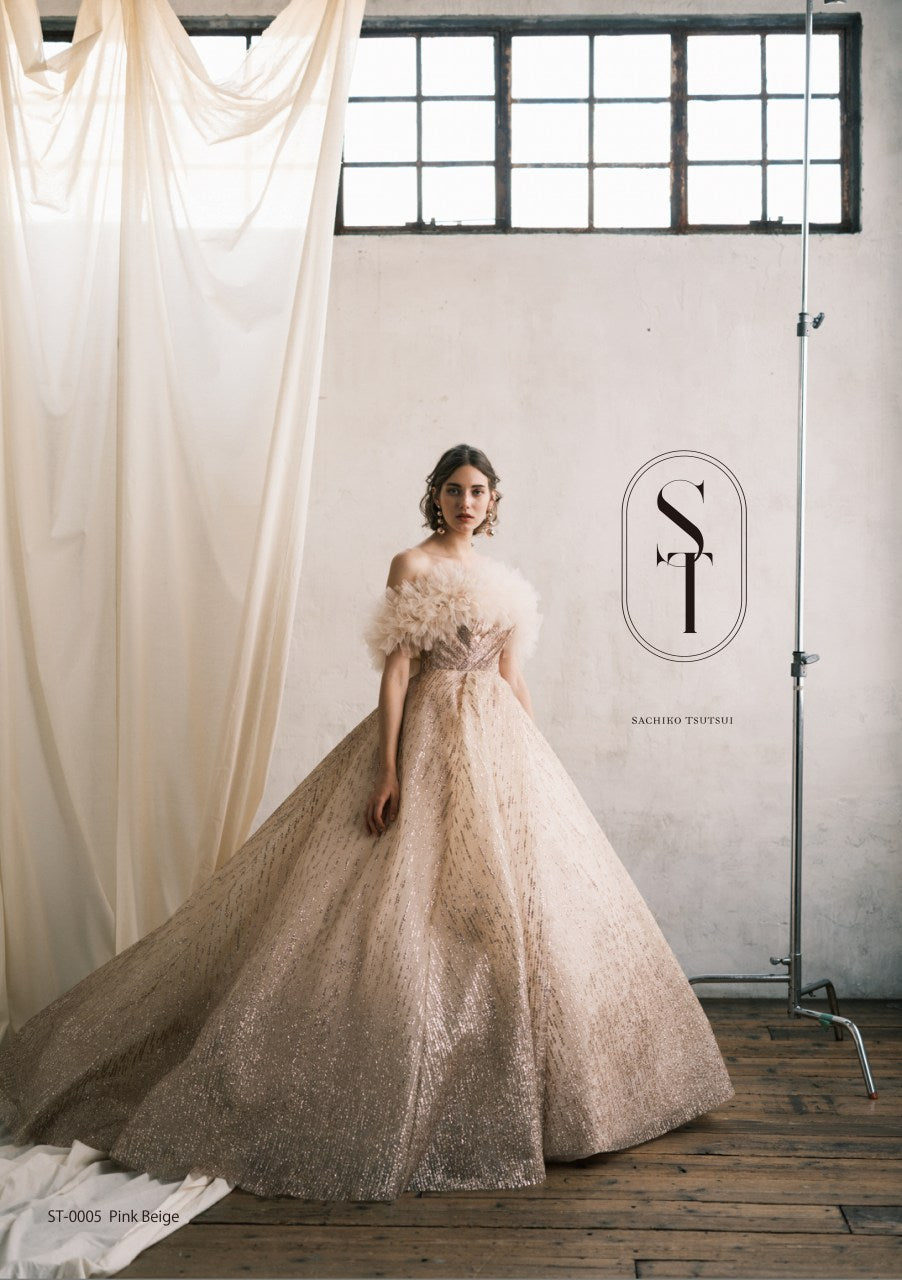 ST0005 pinkbeige【結婚式 カラードレス レンタル】