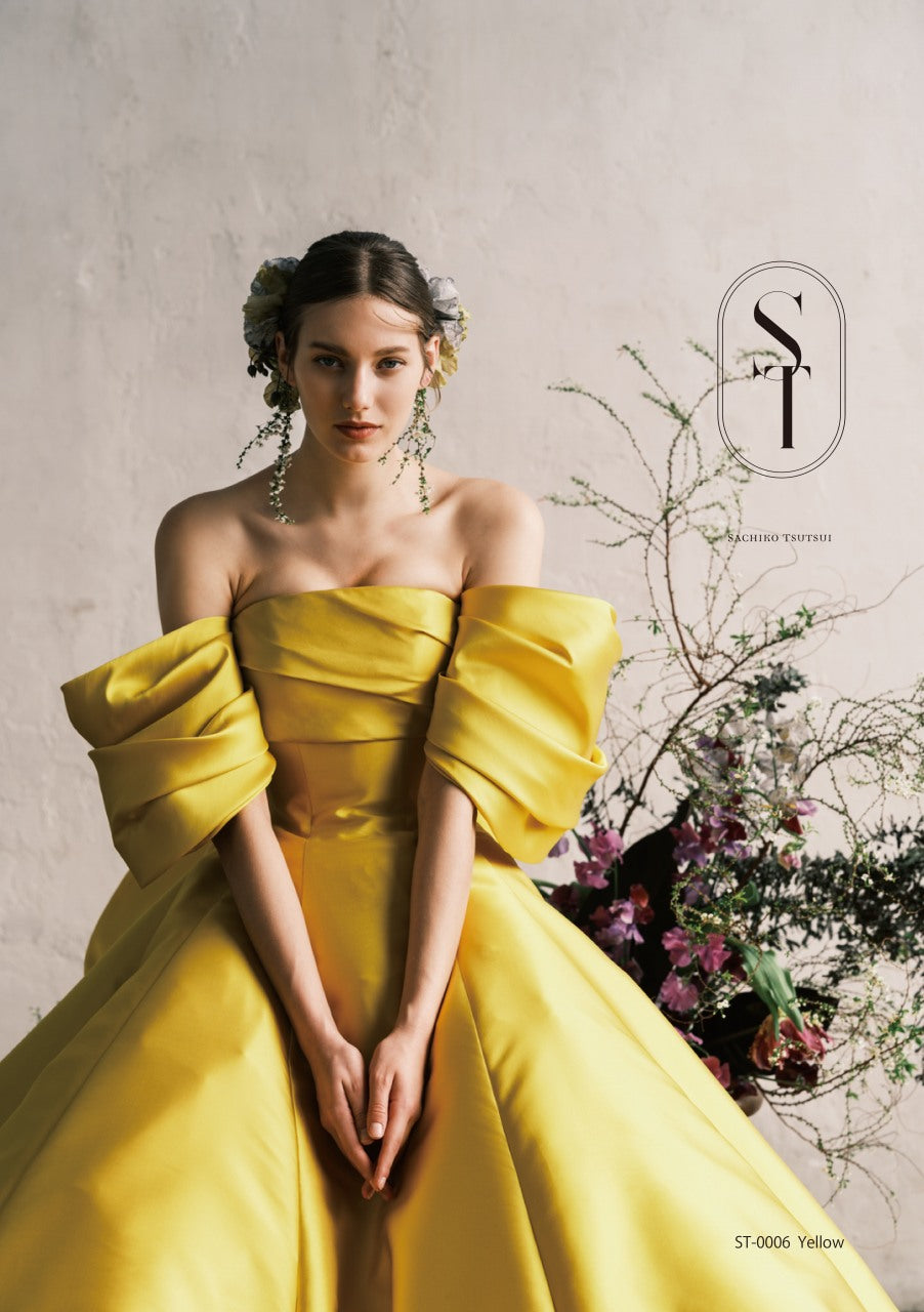 ST0006 yellow【結婚式 カラードレス レンタル】
