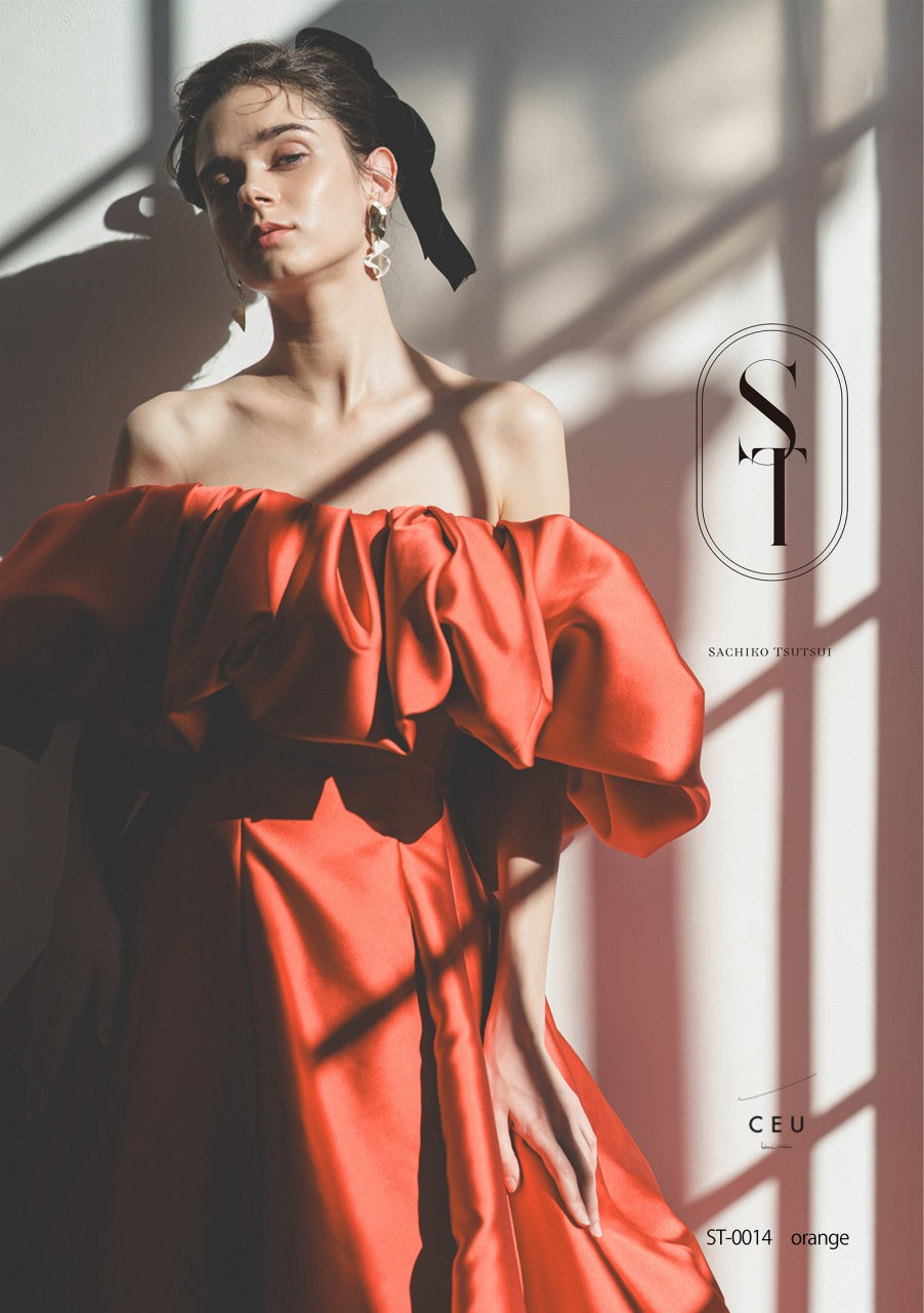 ST0014 orange【結婚式 カラードレス レンタル】