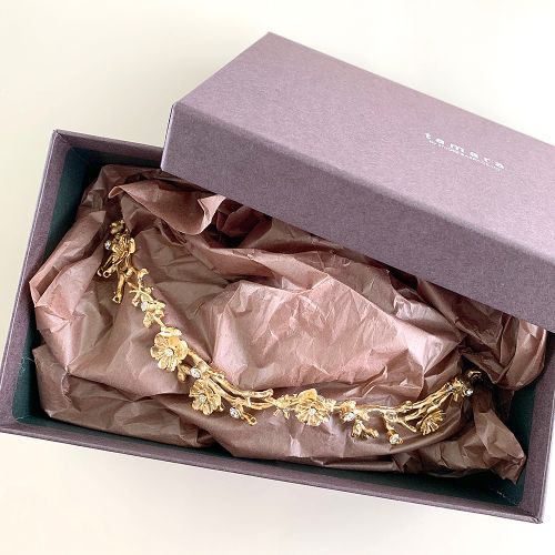 小花つき枝カチューシャ【シルバー】ブライダルアクセサリー 【結婚式 ヘアアクセサリー】