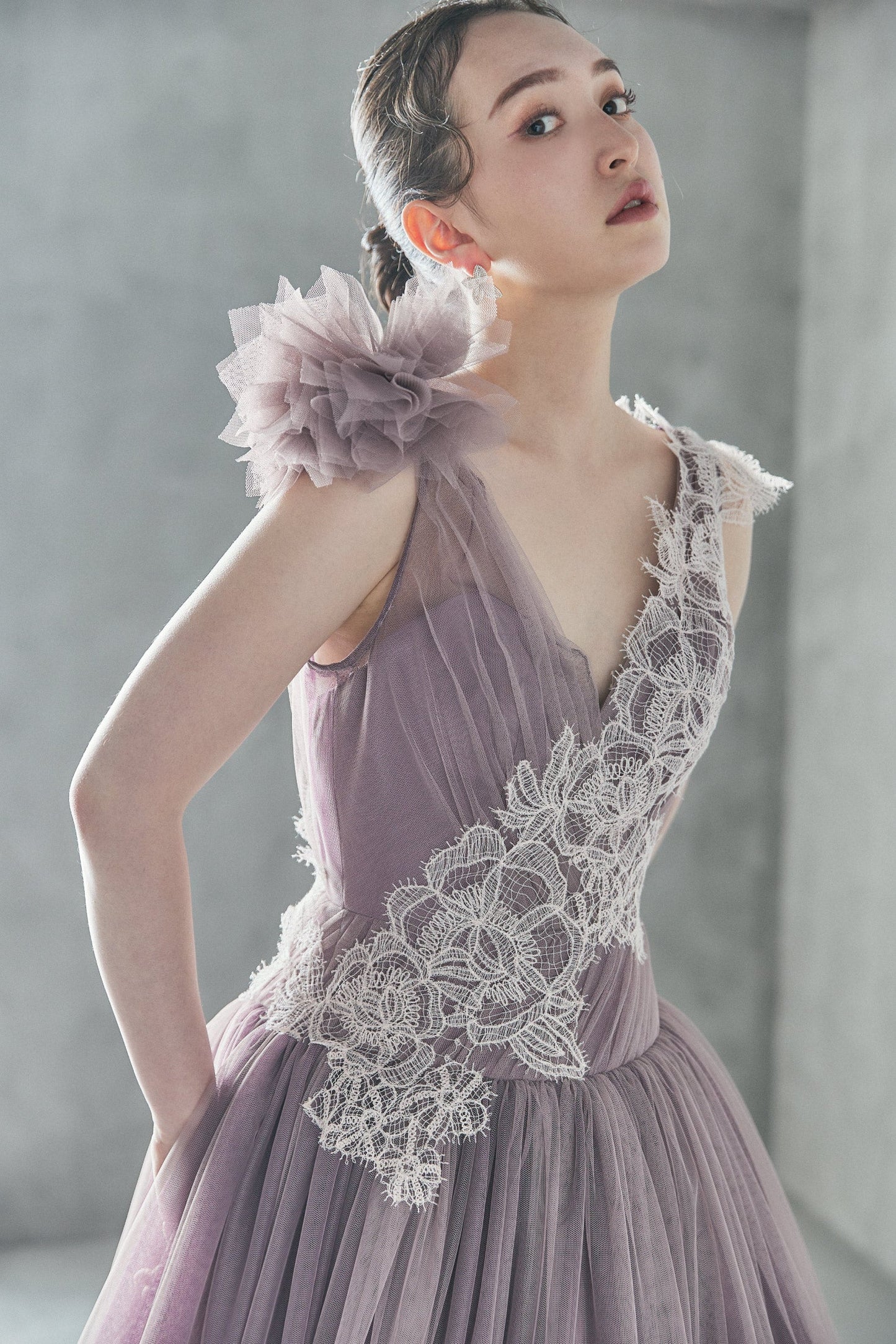 Lila リラ【カラードレス レンタル】 Aライン チュールドレス 【結婚式】