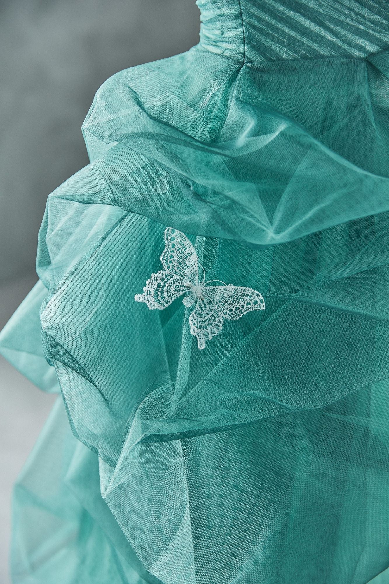 Siena シエナ【カラードレス】オフショルダー グリーン Aラインドレス 【結婚式 レンタル】