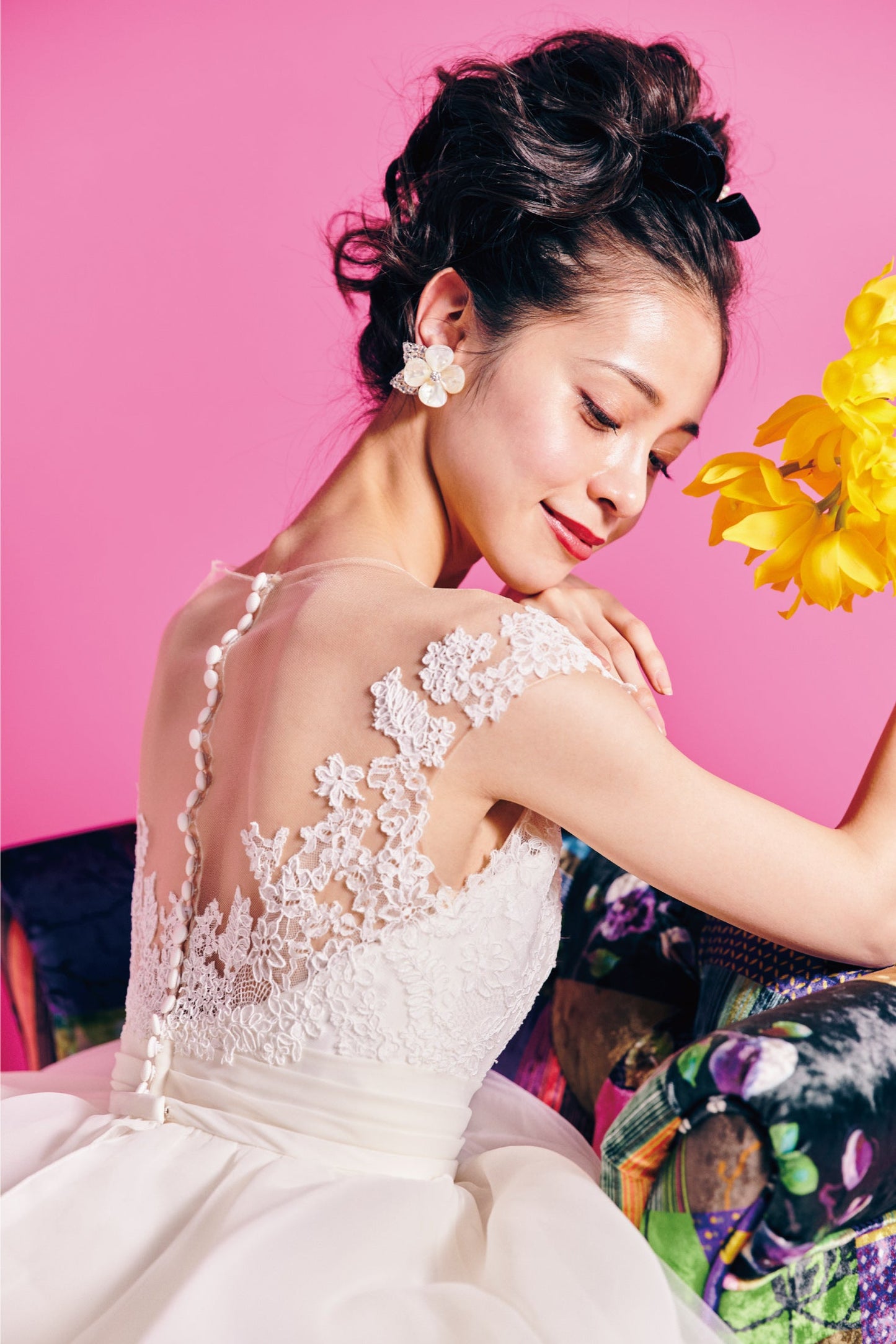 Panna パンナ【ウエディングドレス レンタル】Aライン フレンチスリーブ イリュージョン 【結婚式】