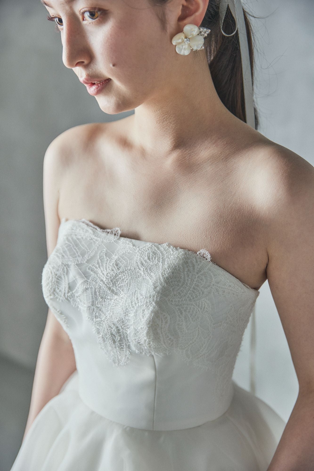 Elisabetta エリザベッタ【ウエディングドレス】オーガンジー ティアード Aラインドレス 【結婚式 レンタル】