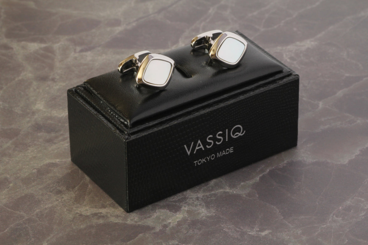 【白蝶貝】日本製カフリンクス 【結婚式 カフス タイピン 小物】