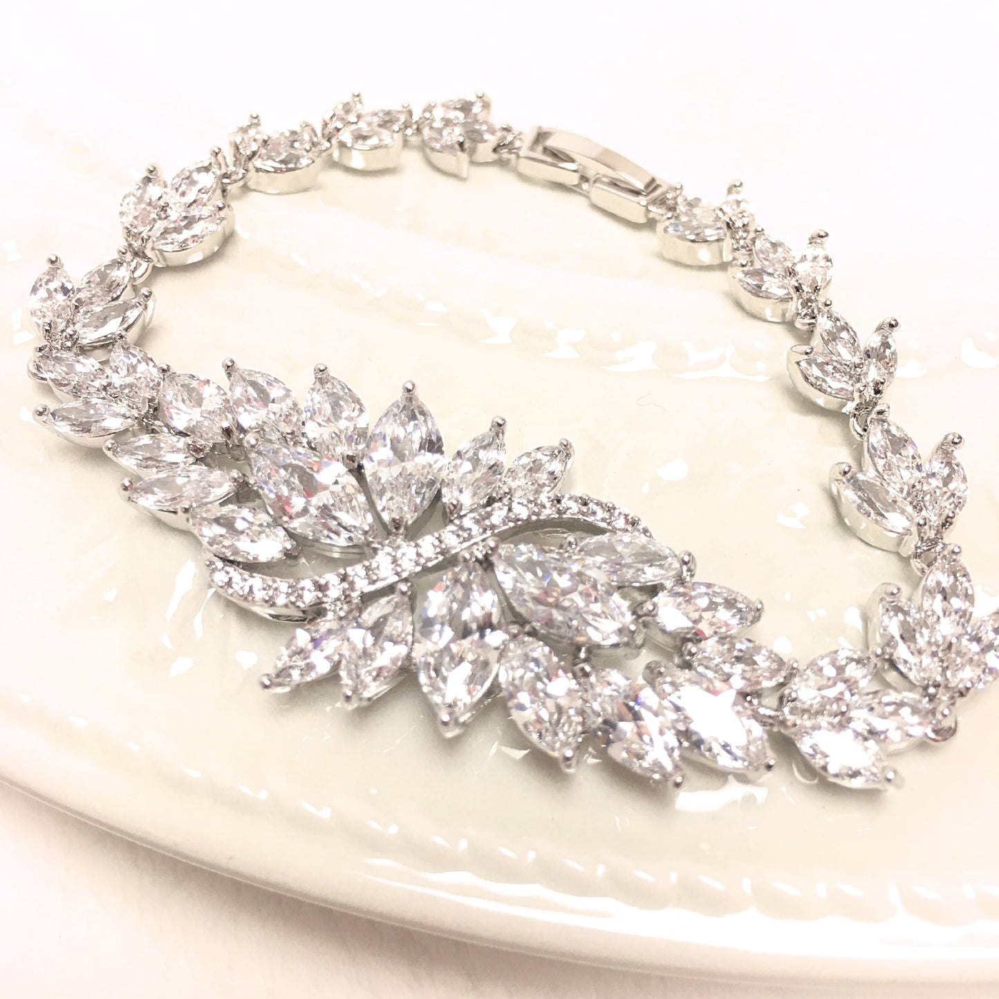 【ブレスレット】ジルコニアブレスレット ≪ZB-01≫ 【結婚式 ブレスレット】