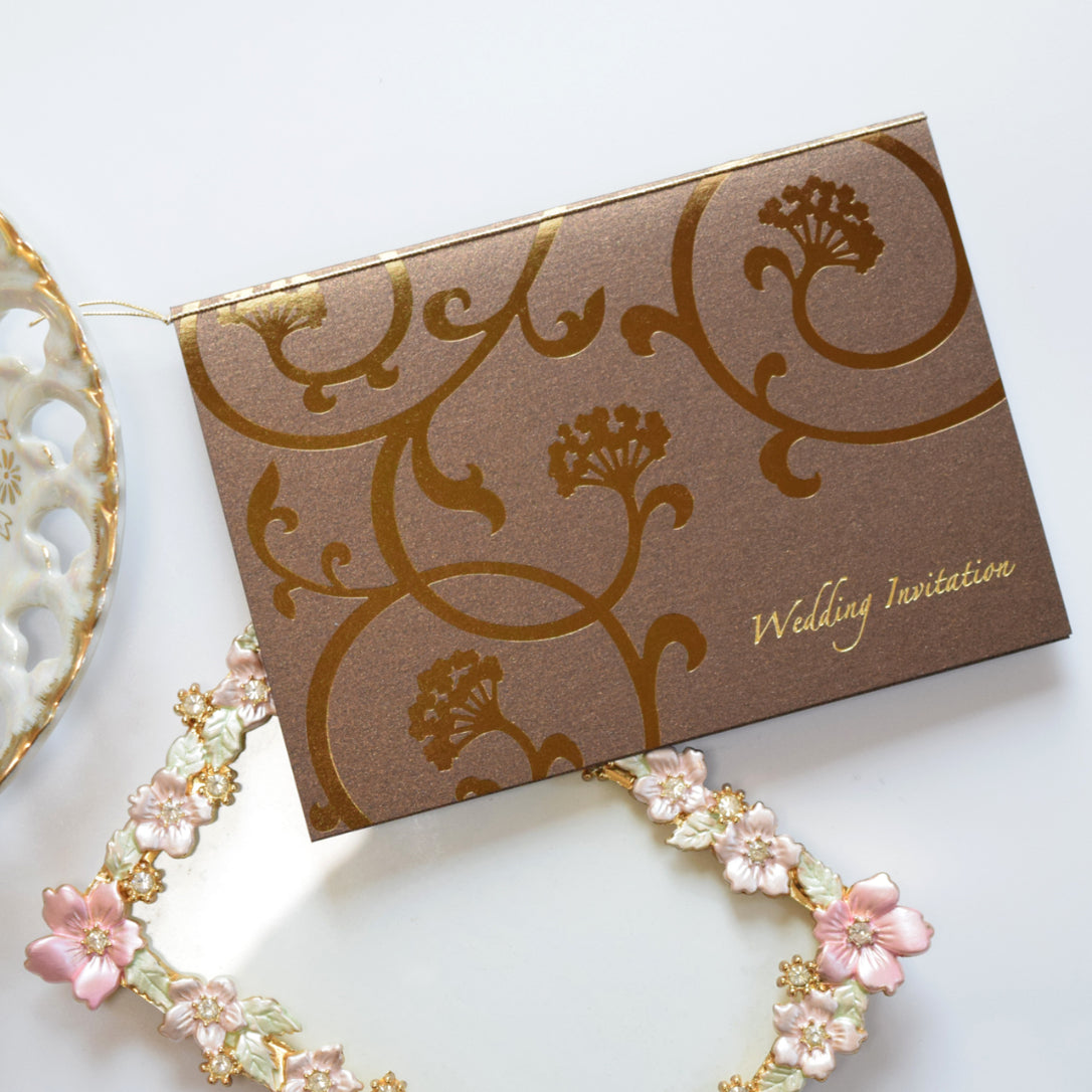 【結婚式 招待状セット】アンフィニ ブラウン (印刷込み)【結婚式 ペーパー 招待状】