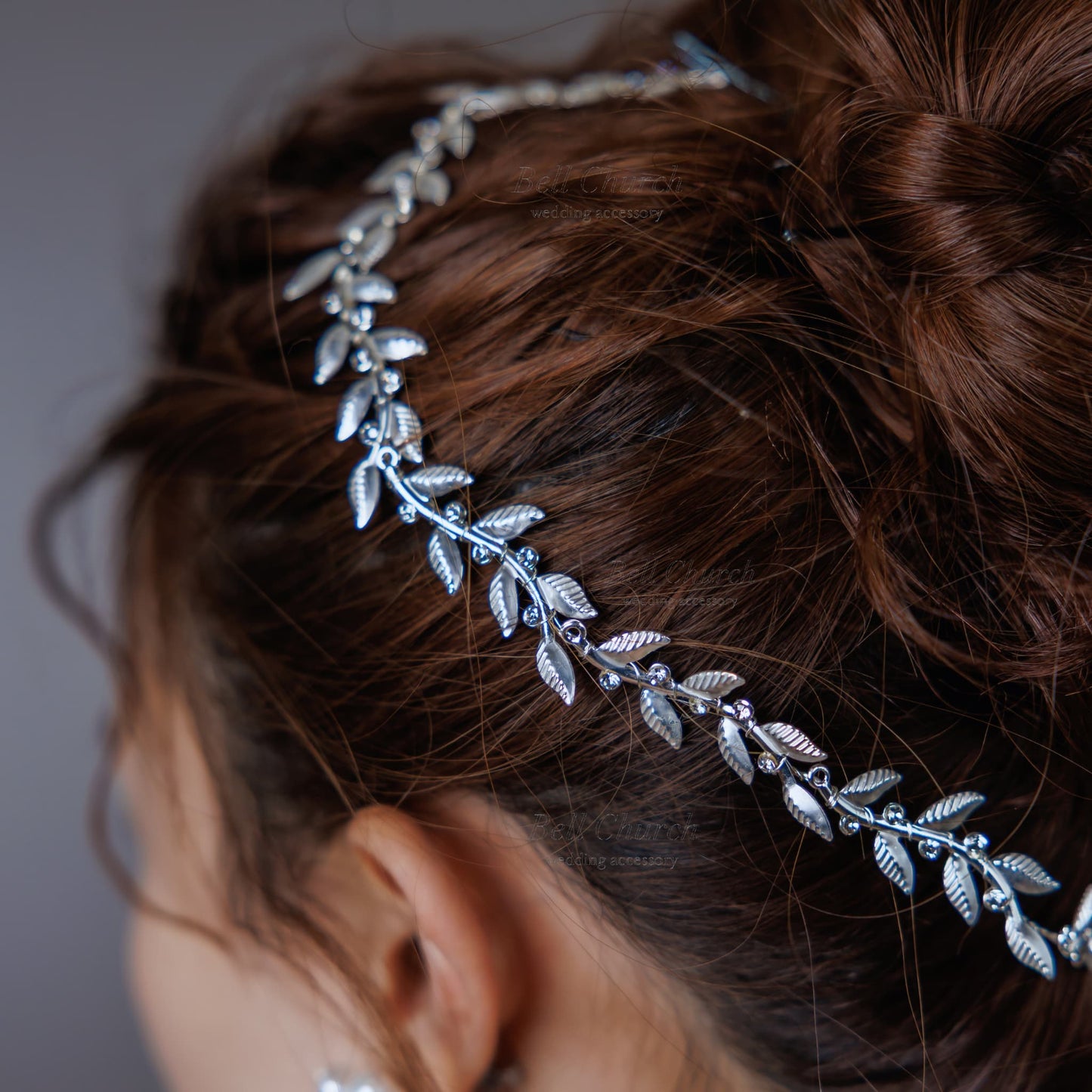 小枝アクセサリー ラインストーン リーフチャーム (BC-H31)|ウェディングアクセサリー【結婚式 アクセサリー ヘッドドレス ヘアアクセサリー】