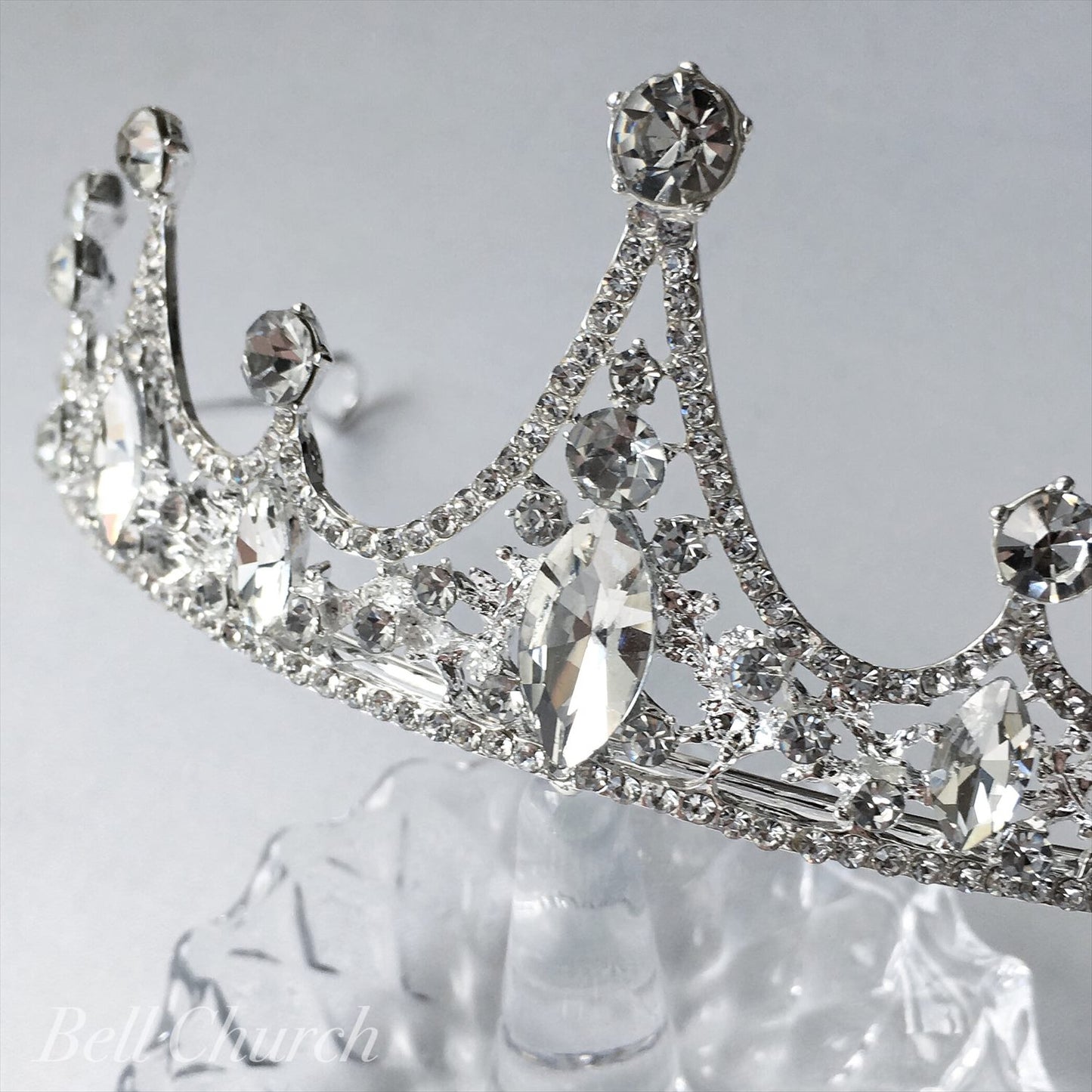 ウェディングティアラ キュービックジルコニア クリスタル クラウン(BC-T11)|ウェディングアクセサリー【結婚式 アクセサリー ティアラ ヘッドドレス ヘアアクセサリー】